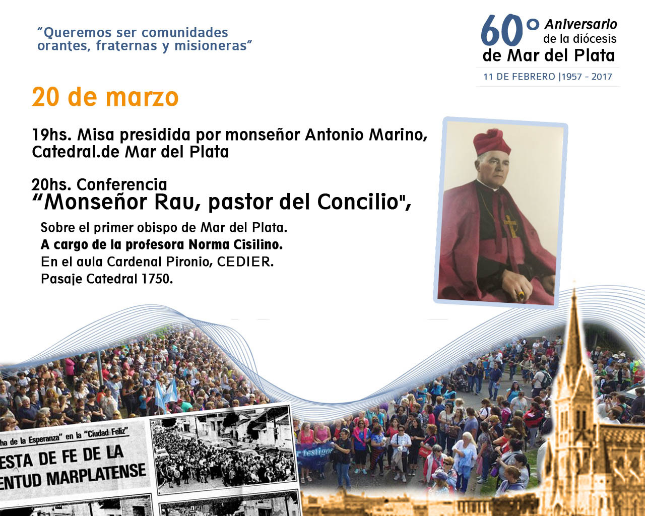 1° charla por la celebración del 60º Aniversario de la diócesis de Mar del Plata